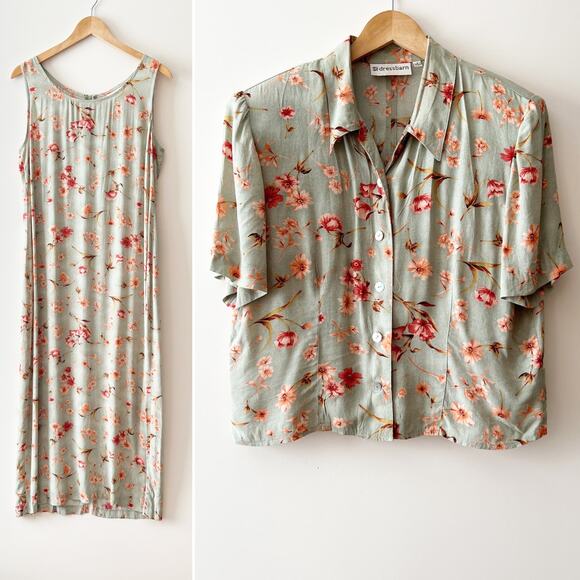 Vintage 90s Dress Barn Floral Cottagecore Dress and Top Set Size 12 - Picture 8 of 8